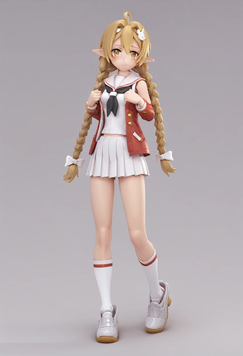 A Female robot exposes her inside mechanical organ. spread legs, banzai pose. she wears beige dress. Her Brown very short pigtails is tied with two big red clothespins, masterpiece, mature, android, blue eyes, full body, Height: 160cm, flushed cheeks, Uplifting, No NSFW, whole body, barefoot, archaic smile, orgasm, sweat bucket.  no panties, full body shot, floating hair, looking away. cyborg made from rung to heaven. She leans arching her back hi-res position. kiss.