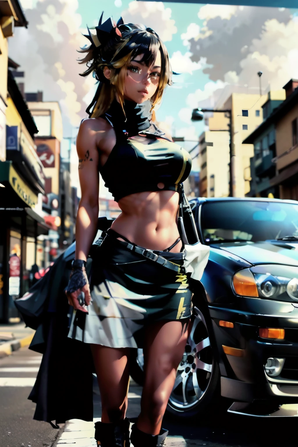 Tuned 180SX,Cute beautiful girl standing beside a car,JDM
