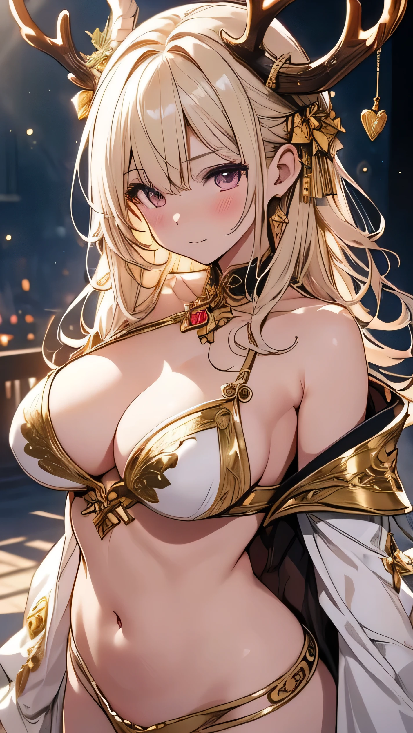   best quality  ，   very detailed   ，   very detailed   目 and face，   very detailed   目，Sunshine（ Big Rich Breasts :1.3),   High Resolution Background   ,Big Breasts ,,Wet Skin,sweat、Gold decoration、rainbow、   (( Dragon's Daughter ))、 Pink Gradient Body 、  A bunch of  、Reindeer antlers、   Dragon's Daughter のピンクと緑のグラデーション、((Scaled Skin )) 、Long Tail、whole body、 ( unclothed )