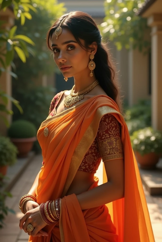 {Best quality}, {{Masterpiece}}, {A high resolution}, Original, Extremely detailed 8k wallpaper, 1girl, {An extremely delicate and beautiful}, A girl in Kerala saree loves Dosa，Fly in the sky