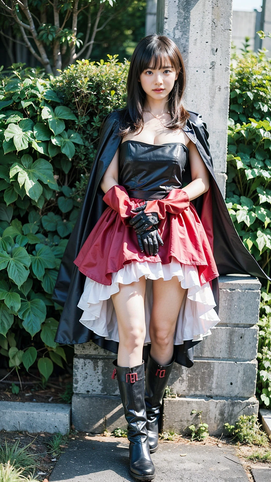 ((1 woman: 1.4 20 years old)), ((walking in the park:1.35)), (((ultra high resolution))), ((An improvement of the most absurd quality:1.2)), ((photorealistic Realism 16K Quality)), (ultra-fine digital art), ((realistic proportional body)), ((anatomically correct:1.4)), (elegant dress style, (long silk lace dress: 1.28), thigh low), ((layered lace: 1.21), Intricate details: 1.22), (long lace-up dress:1.26), no_panties, curvy), (wraps around the hips:1.35)), [black latex:1.21], ((white lace: 1.3)) )), long legs ((white, eye-catching (red lace-up), latex over the knee boots:1.35)), ((Cleo Garter Thigh Highs Fishnet Stockings:1.3)), (Best Illustration), ((Insanely details brown_eyes:1.3)), (realistic sharp real human eyes:1.3), perfect round eyes, ((finely detailed pupils:1.2)), detailed lips:1.3, pink_makeup:1.3, (long_blue_eyeliner:1.17), (glossy red_lipstick:1.3), (perfect dark_eyeshadows:1.4), (super detailed professional makeup on eyes:1.22), (Detailed nose:1.2), Cinematic Light, detailed facial features, Sharp focus, Smooth, beautiful, best photo, ((best shadows)), isometric 3D, (octane rendering, ray tracing), (photo from head to knee:1.2), (Ultra realistic, 最high quality, high quality, High resolution), Representative work, official art, Professional, Ultra intricate detailed, 8k, fishnet stockings and clothing accessories, bouquets of colorful flowers, decorative belts and ribbons, (jewelry, bracelets), Proportions are based on a 7.5 head scale