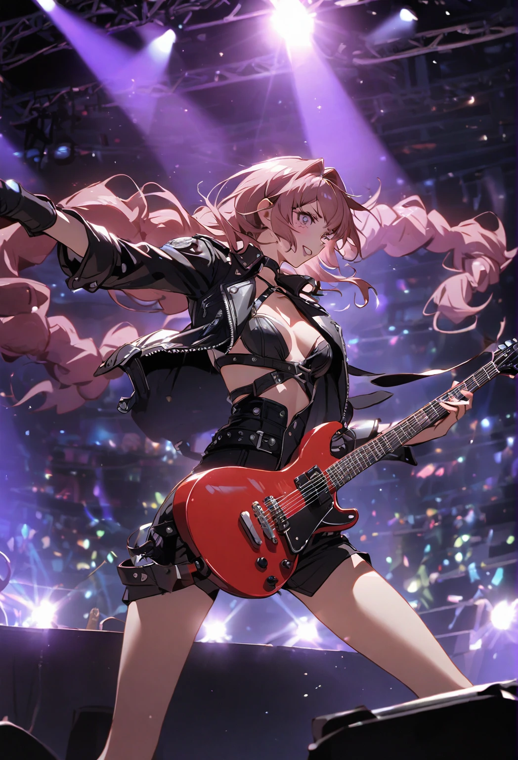 ((best quality)) , ((masterpiece)) , (detailed)，A cartoon woman holding a microphone