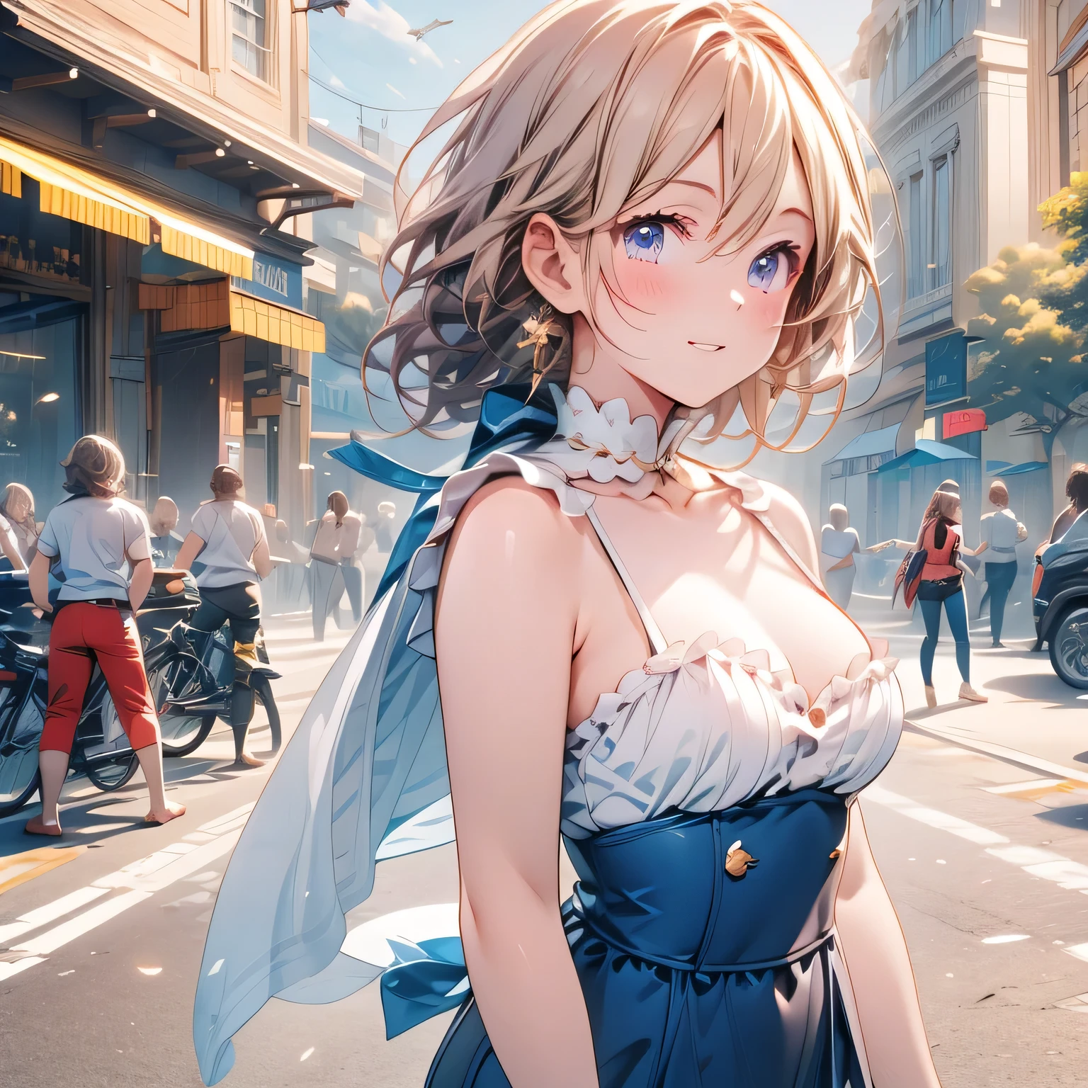 (masterpiece:1.3),(best quality:1.3),(high resolution:1.2),8k,Delicate and precise factory and beautiful girl overlooking the factory, pop and colorful anime