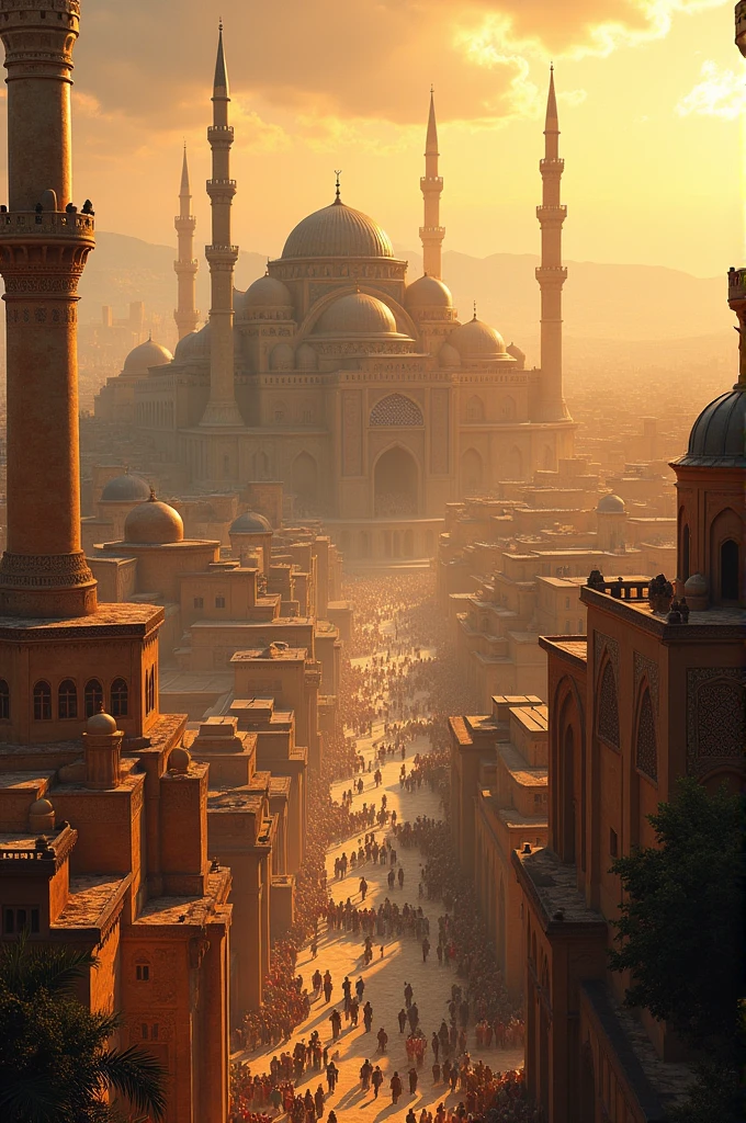 Islamic architecture, domes, old streets, impressive, huge city, palace, mosques, popular markets