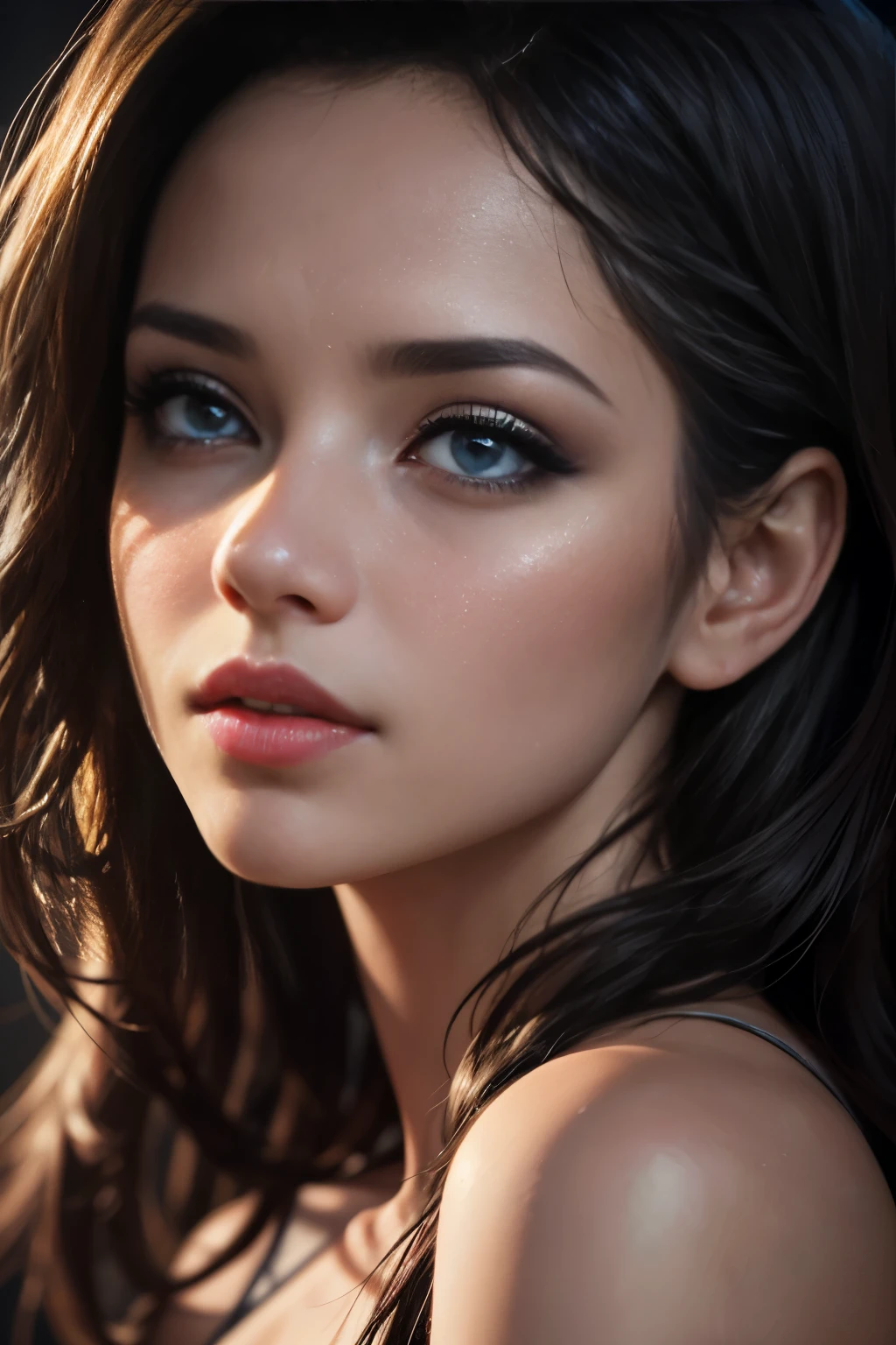 cristy-ren, detailed portrait of a woman, beautiful detailed eyes, beautiful detailed lips, extremely detailed face and skin, long eyelashes, soft lighting, cinematic lighting, ethereal, dreamlike, surreal, high fashion, elegant dress, dramatic pose, cinematic, photorealistic, 8k, ultra-detailed, masterpiece, (best quality:1.2), (realistic:1.37), award-winning photo