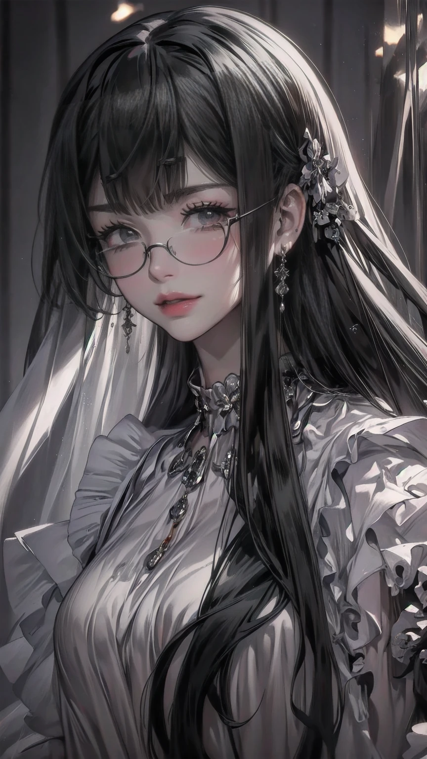 ( BEAUTIFUL GIRLS:1.3), 1 GIRL WITH HIM,masterpiece,  super high resolution  ,  rich contrast ,high quality,8k,  Highly Detailed CG Unit Wallpaper ,Texture,That&#39;s ridiculous.,RAW photo,Highest quality Anime, Depth of Boundary Described ,Ultra-precise eyes,  growing skin  ,Glitter Effect, Beautiful Shiny Lips ,knzkrnk  , Long Hair, Grey Hair,  side lock,  twin tails, Drill Hair, twin drills, bangs, Hair between the eyes,  Hair Ornament,  Hair Ribbon , Red eyes, medium breasts, score_9,  score_8_up,  score_7_up, sauce_Anime,( Cane with Rose Chips ),Theater stage,Tilt your head.,Gothicta,( Open Your Mouth Wide and Sing )
