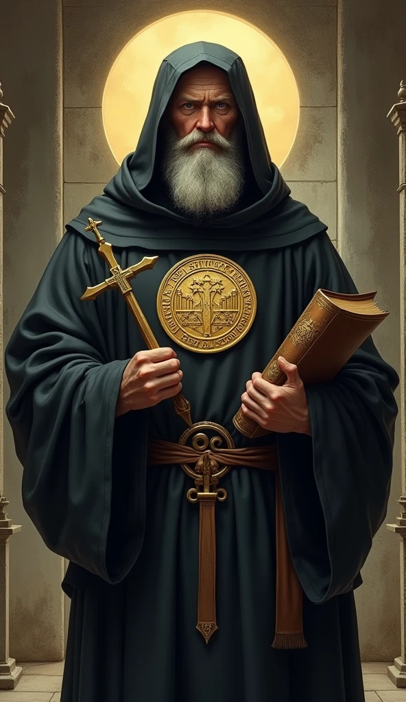 Saint In Robe Create a detailed image of Saint Benedict , the protective monk - SeaArt AI