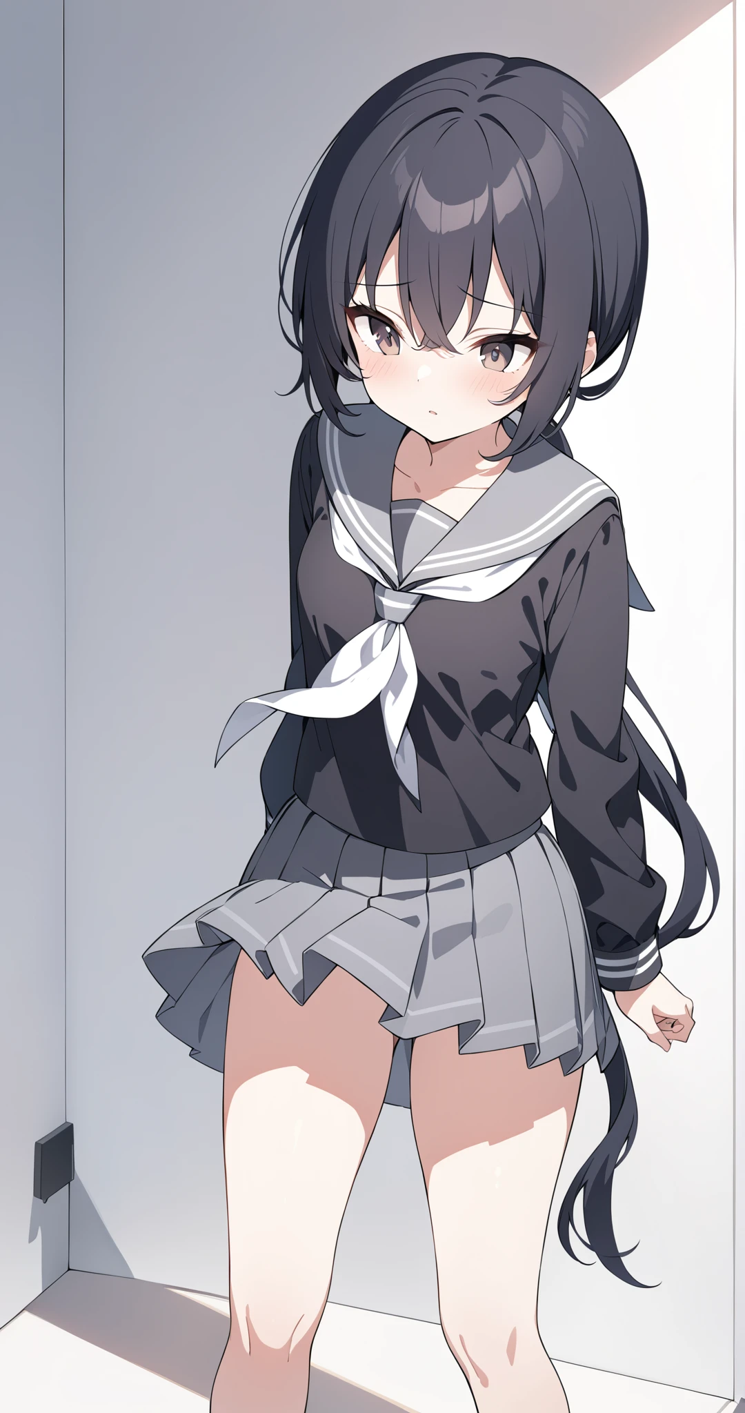 masterpiece,, alone, Yuuki as a costume, ((masterpiece)), High resolution、(Lie down on the desk and spread your legs、)、Sailor suit、mini skirt、、It's just steam.、White panties、Handjob
