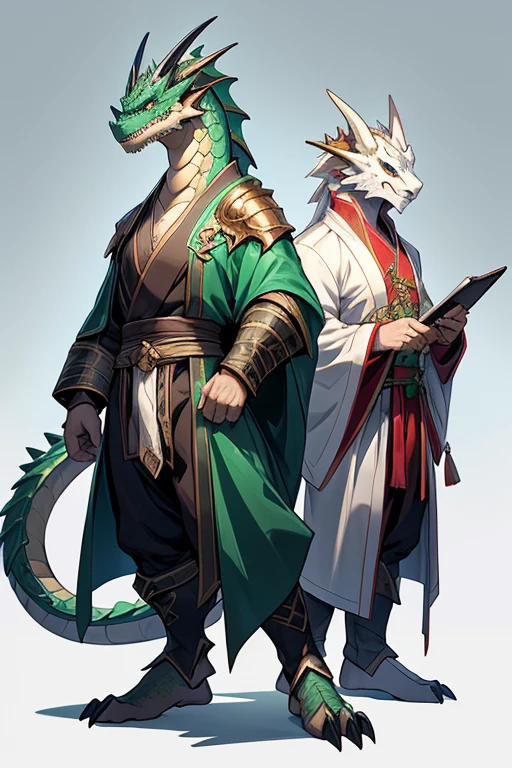 three green dragon with sunglasses and a white diaper are standing in a row, concept art by Adam Marczyński, cgsociety, digital art, dragon-inspired cloth robes, as atlantean reptilian warriors, dragon - inspired suit, dragons, chinese dragon concept art, full body dragon concept, as an anthropomorphic dragon