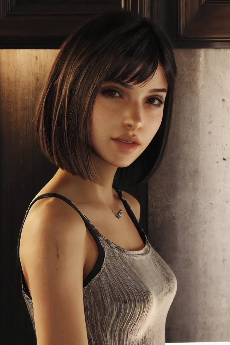 (photorealism:1.2), beautiful woman, bob cut, teen, black hair, photorealistic
