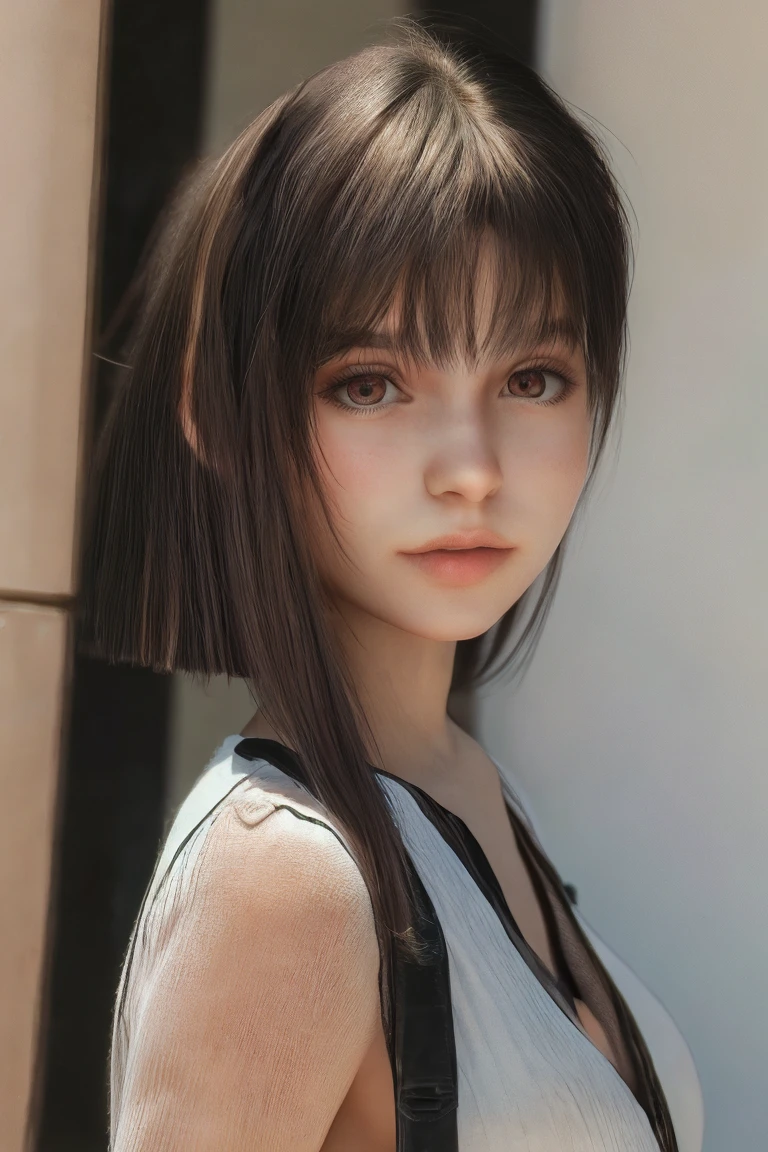 (photorealism:1.2), beautiful woman, bob cut, teen, black hair, photorealistic
