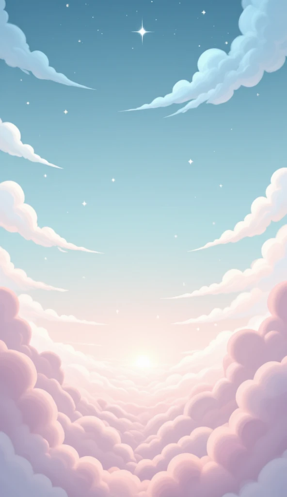 detailed gradient background, vast airy sky, soft pastel clouds, twinkling stars, sunlit atmosphere, dreamy, ethereal, serene, calming, minimalist, (best quality,4k,8k,highres,masterpiece:1.2),ultra-detailed,(realistic,photorealistic,photo-realistic:1.37),landscape,vivid colors,natural lighting