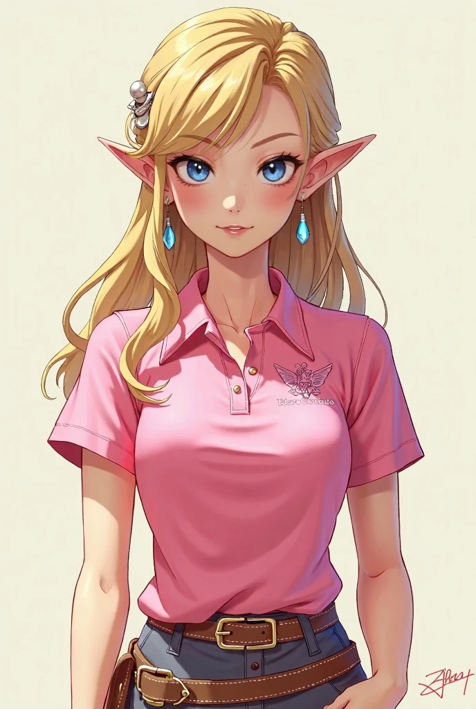 Massive Popped Collar Polo with her collar fully popped up