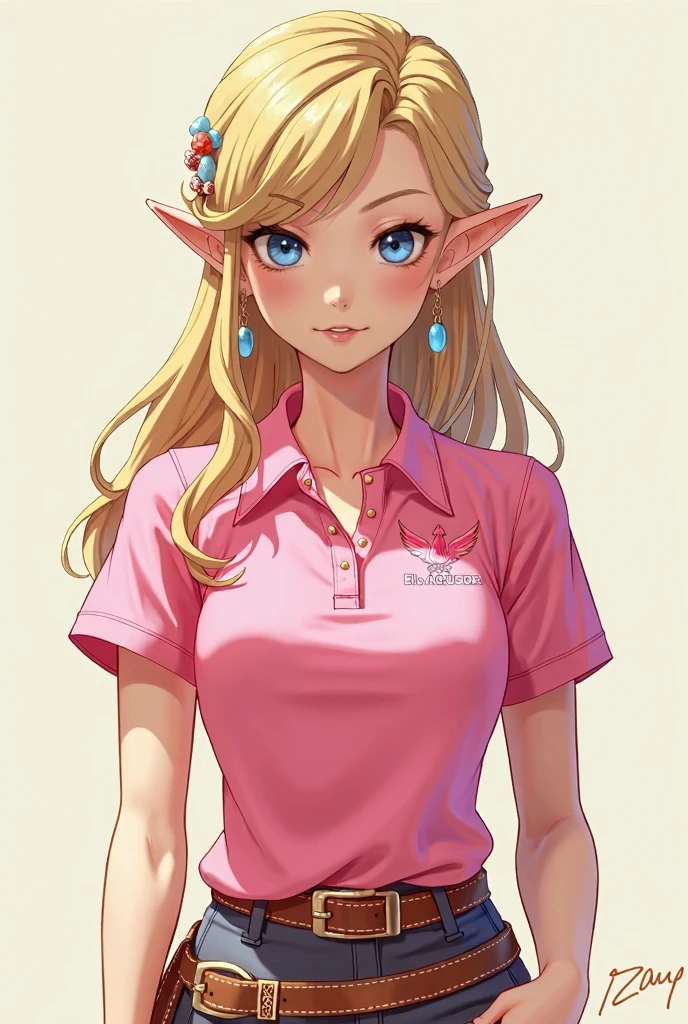 Massive Popped Collar Polo with her collar fully popped up