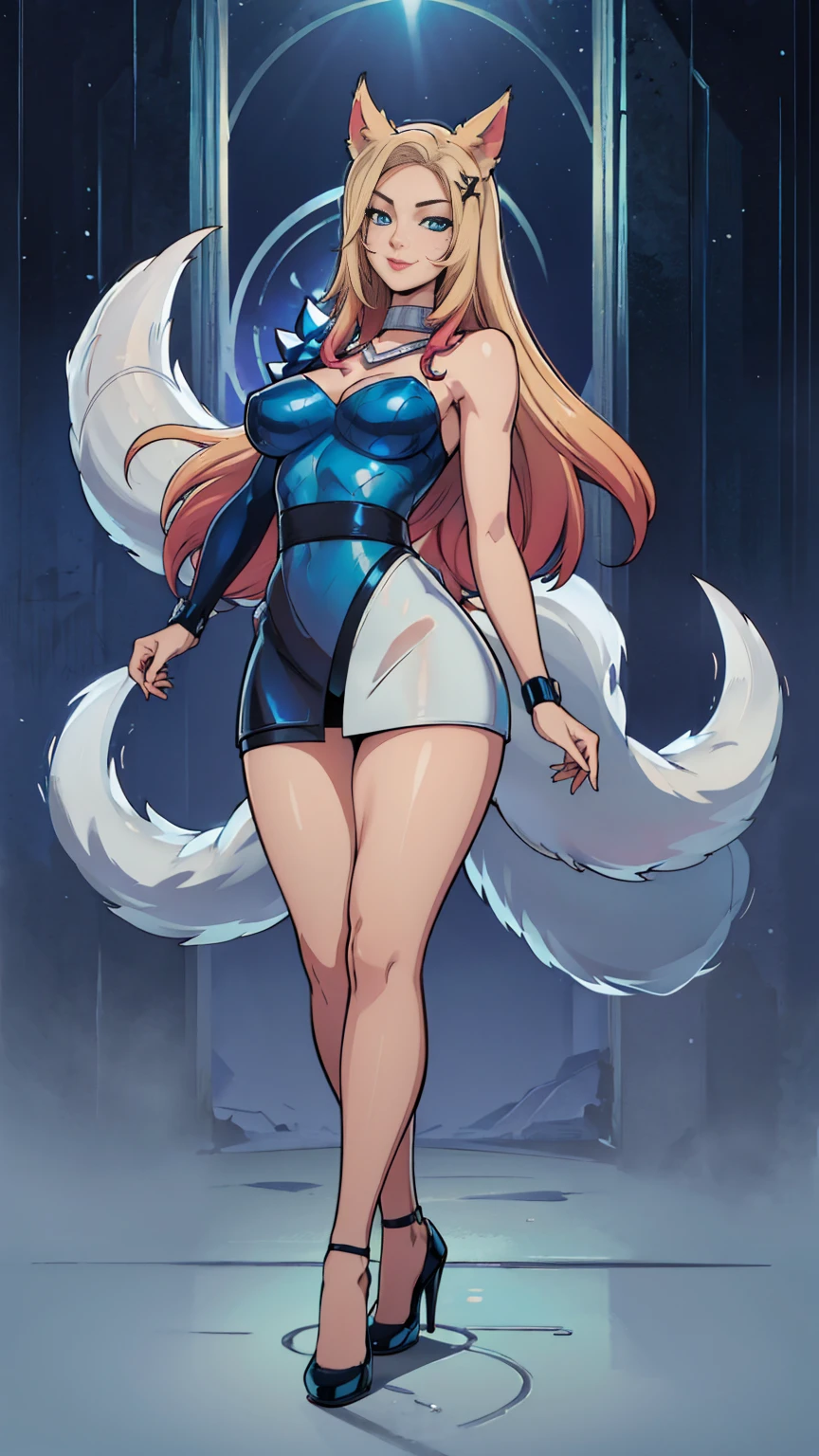 Femboy, long white hair, huge breasts, geisha outfit, fox ears, 9 fox tails, 4 arms, full body.