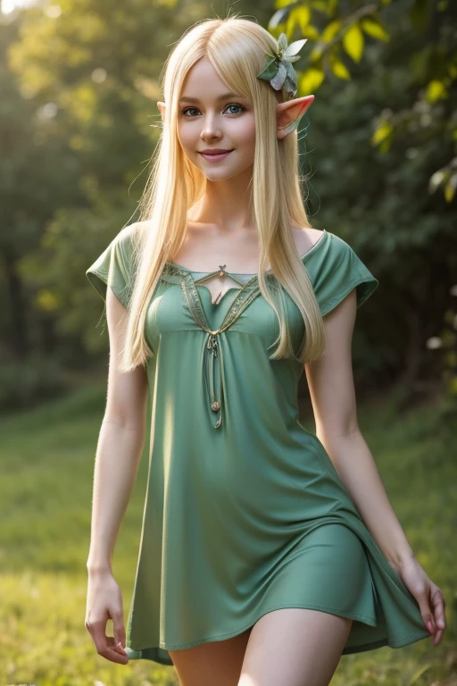 ((best quality)), ((masterpiece)), (detailed), 1girl, dryad emerging from her tree, dressed in clothing made only from leaves and vines, blonde hair