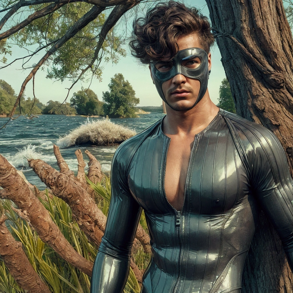 image realistic man rubber latex