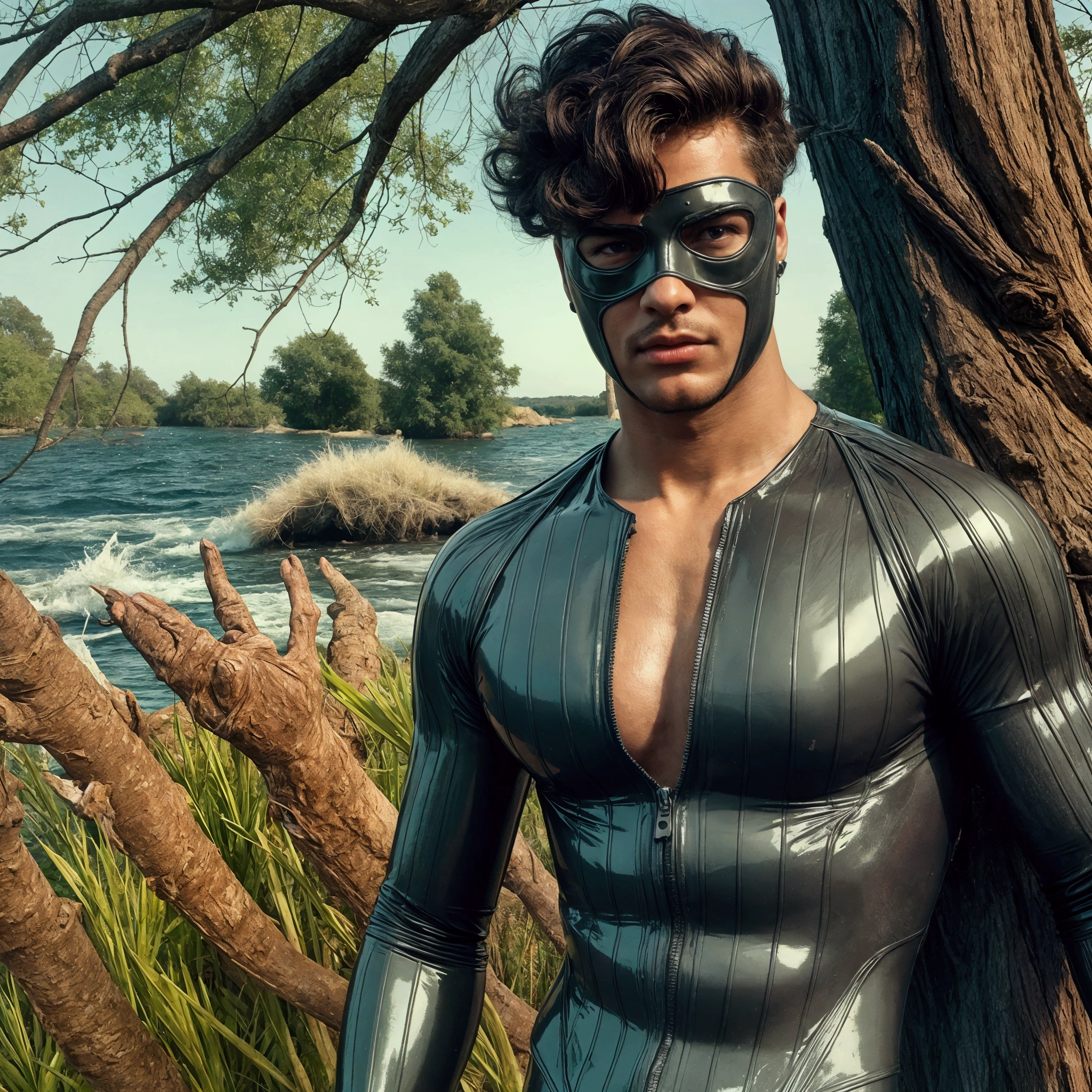 image realistic man rubber latex