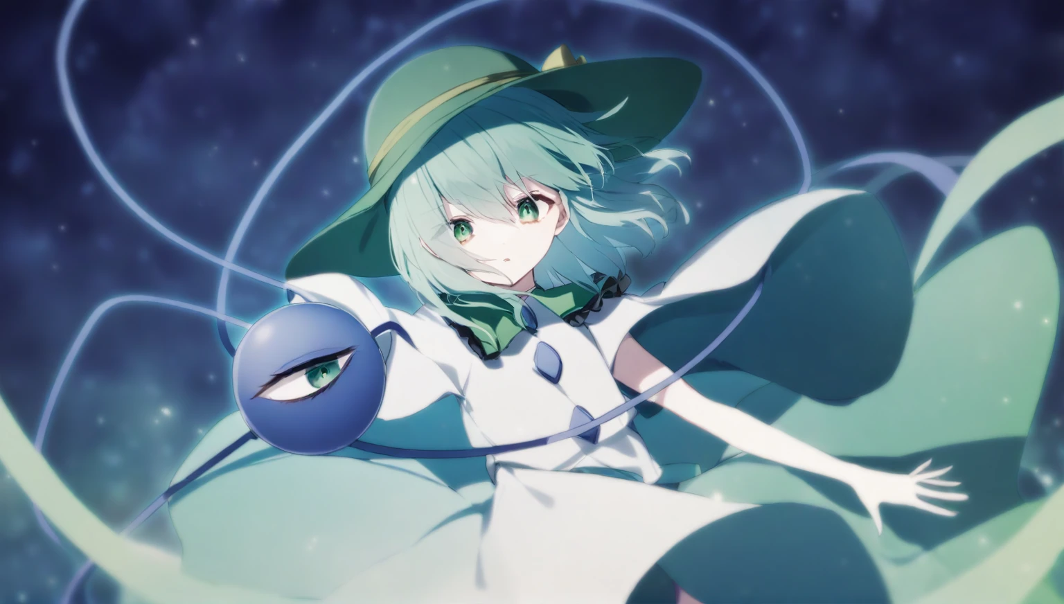 Koishi Komeiji　White clothes　blue third eye