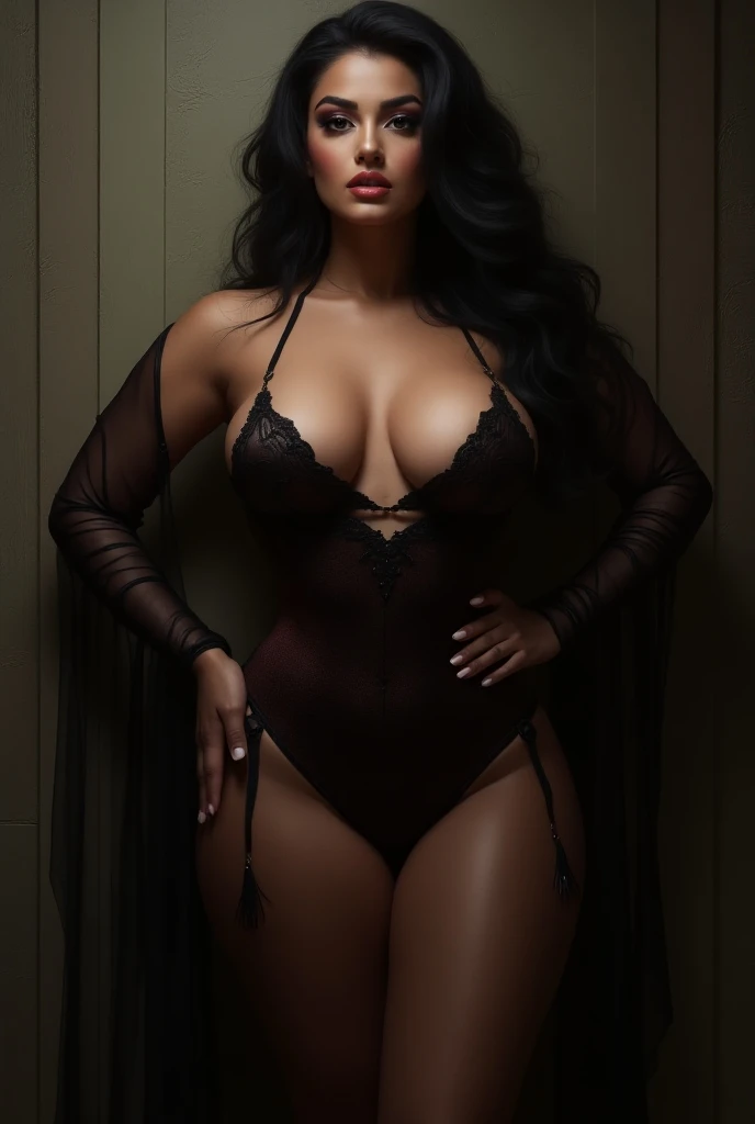 stunningly gorgeous black woman,breathtaking beauty:1.5,with long black hair,hourglass body shape,wide hips,thick thighs,big butt:1.5,bodacious cleavage,skimpy night dress, smutty silk night gown,(laying on bed),bedroom,suggestive pose highlighting sensuality, mesmerizing eyes, (luscious lips)1.3, shadowplay emphasizing beauty, artistic lewd composition,view of her full aphrodisiacal body, at (night:1.3),(noir, dark1.2), penthouse, Masterpiece:1.5, 8k, highres,best quality,highres,ultra-detailed,soft lighting, (realistic:1.4) looking at viewer