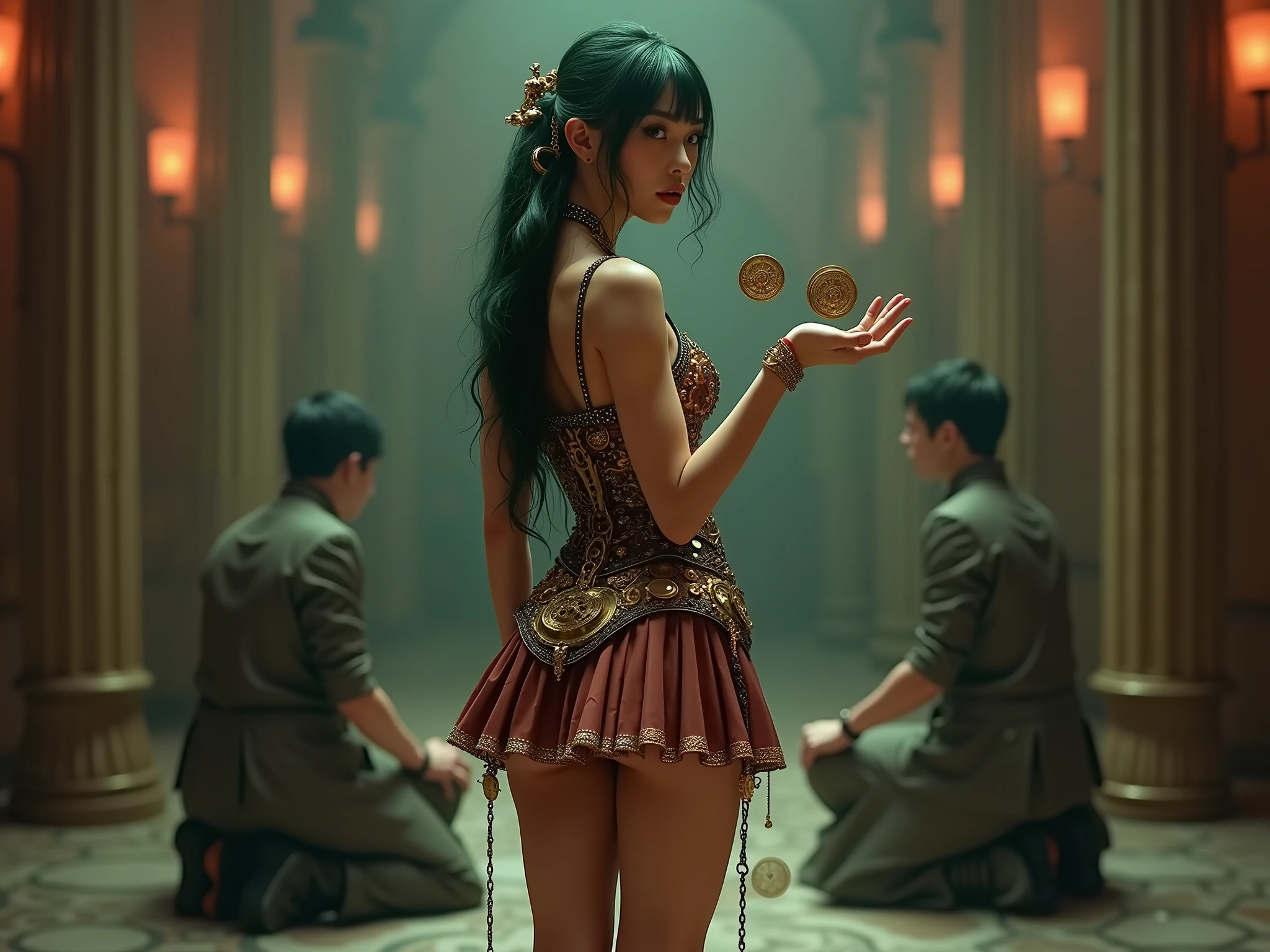 Blue eyes、bionde、oiran、short hair、More than one person、((Three women:1.5))、Three people lined up、On the chest、tattoo、Clothes got wet、Hair tied up、Full body photo、Sexy Face、short hair、 A look of complete lust、(((masterpiece)))、((Highest quality))、((超Realistic))、Mature woman、Mature woman、Very detailed、The perfect temptation、Best image quality、Fine-grained image quality、beautiful、European, woman, French, woman Italian, Italian, smile、Blue eyes、jewelry, Blue eyes, Realistic, High resolution, Soft Light,Hip Up, Glowing Skin, (Detailed face),tattoo, jewelry, , night, bionde, Wavy Hair,attractive appearance, smile, Perfect Style, Perfect balance, (Realistic:1.3,Visual Arts,Written boundary depth、Highest quality,8K quality,masterpiece:1.3,High resolution,Tabletop:1.2),and(2, Gold Kimono, Golden underwear, Golden Good, Golden panties, Golden choker),(Long Hair:1.2,bionde:1.3), Blue eyes, Clothes come off,I can see your thighs,I can see your pants,Perfect face with attention to detail:1.5,normal hand:1.5,normal finger:1:5,Normal legs:1.5,new year,shrine,Backstreets,background(Shining meteors,golden dragon flying),Exquisite design,Best lighting,