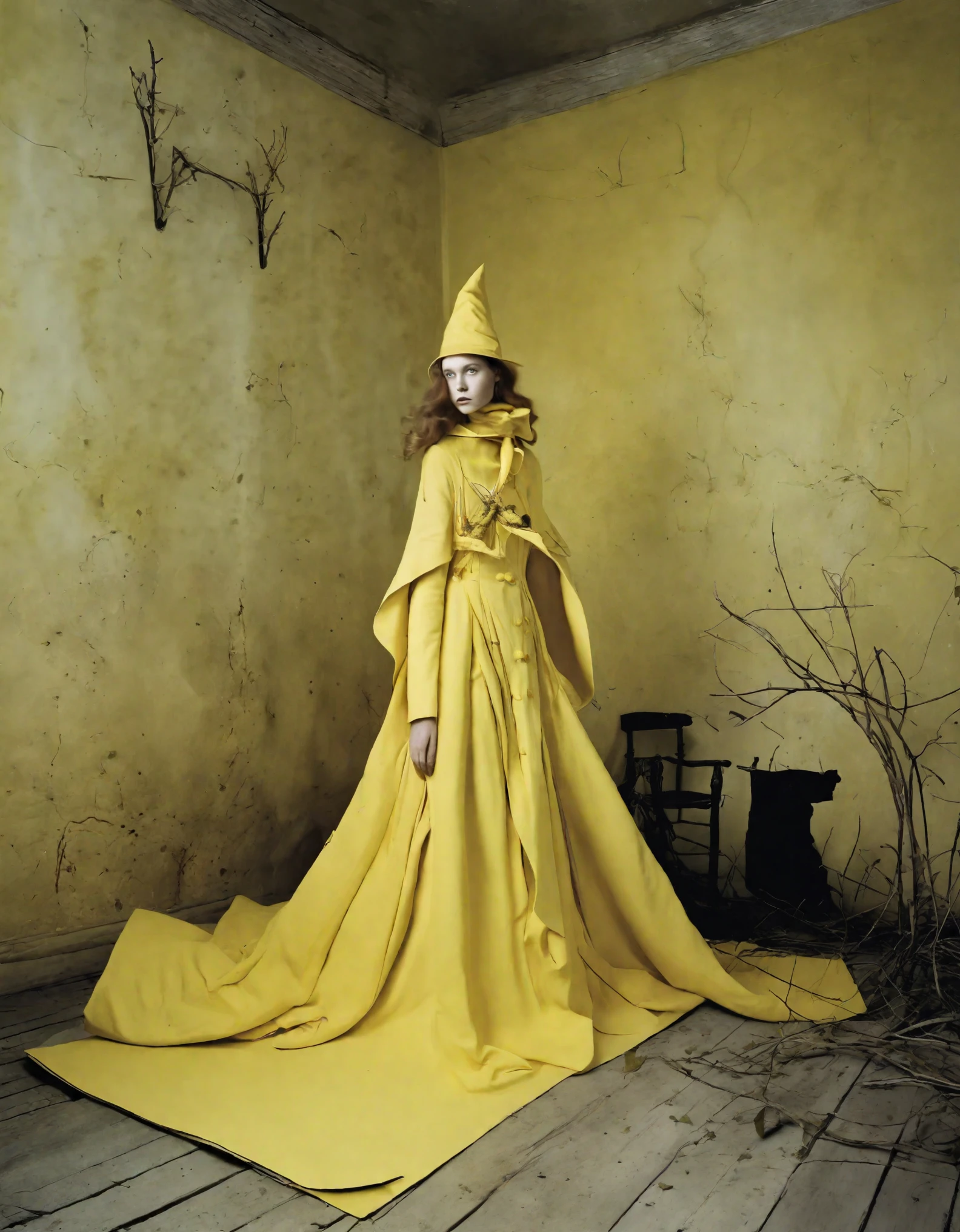 Tim Walker Style - Harry Potter Inspired Fashion Photoshoot fantastic beings yellow
