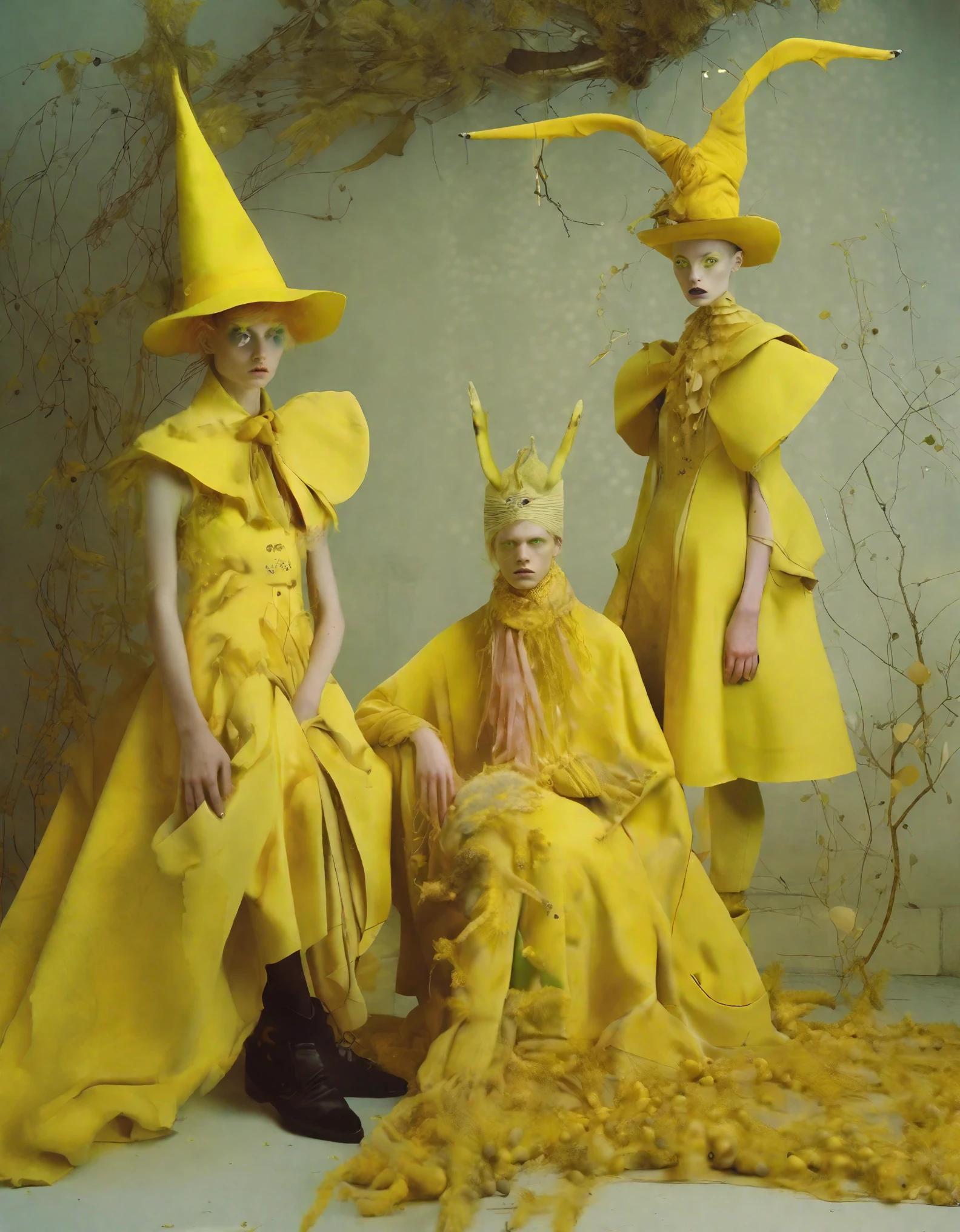 Tim Walker Style - Harry Potter Inspired Fashion Photoshoot fantastic beings yellow
