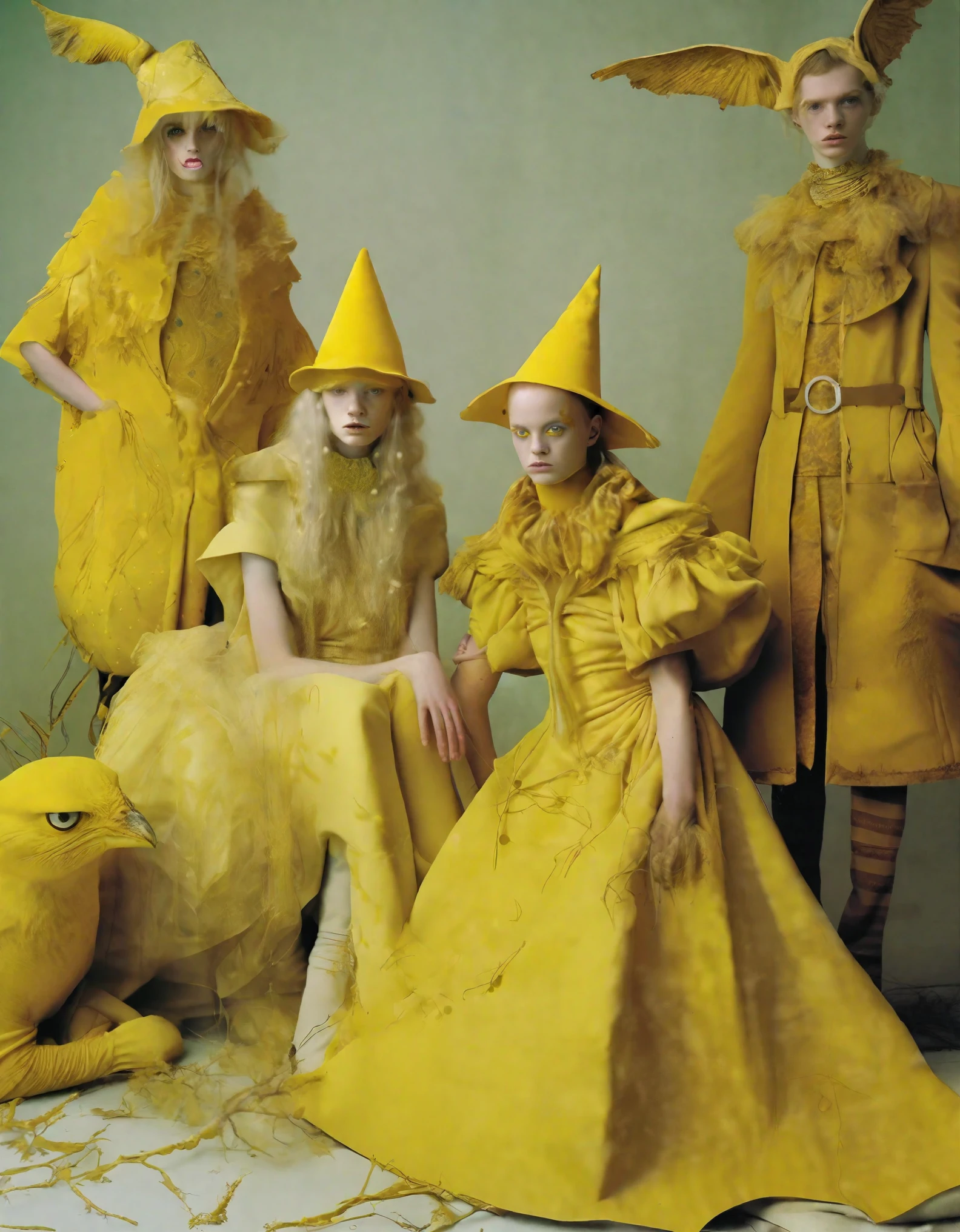 Tim Walker Style - Harry Potter Inspired Fashion Photoshoot fantastic beings yellow
