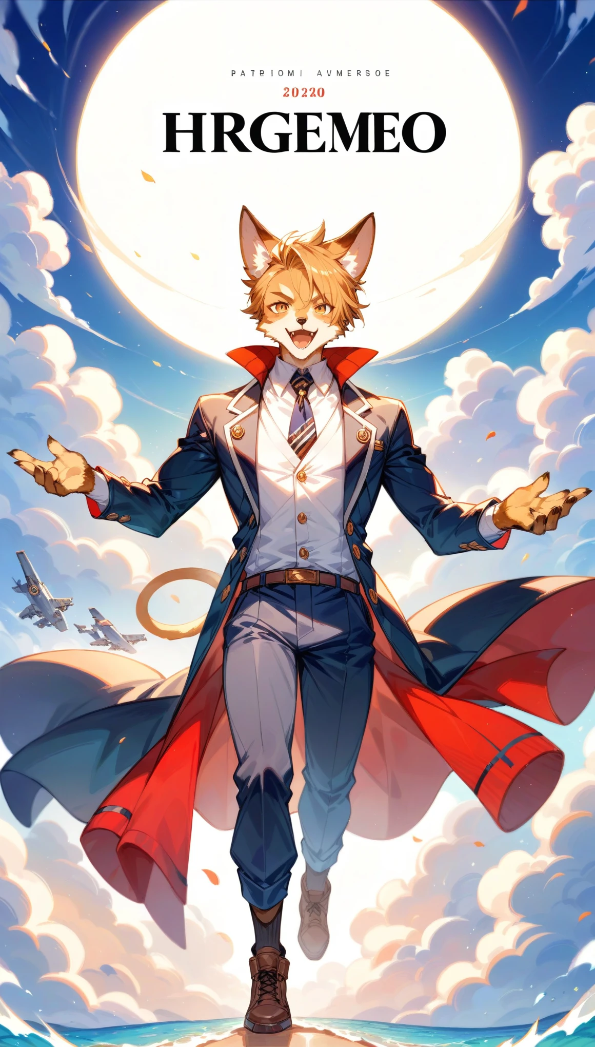 rating_safe, score_9, score_8_up, score_7_up, score_6_up, score_5_up, score_4_up, hires, cover page, absurdres, figma, Steam punk, Beautiful World Heritage, boys, Happy, joyful(Photos of solo travelers)(kemono, furry anthro)