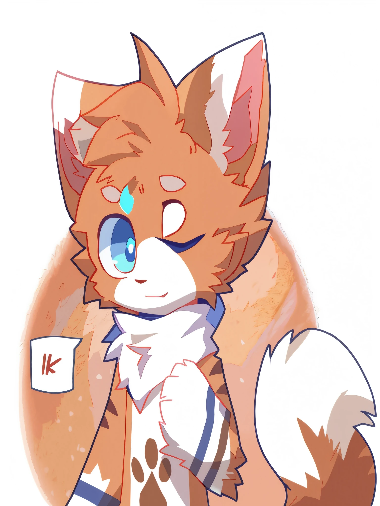 Furry，Furry cat boy，Blue scarf，blue color eyes，Orange fur，k hd