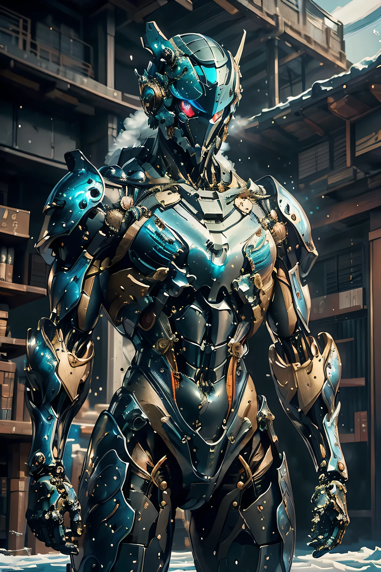 (metallic: 1.5, transparent suit: 1.5, Machine parts are visible under the suit), (Japanese hero, whole body), (mech bodysuit with swords: 1.5), ((Swirling Cold Air : 1.5)), cyberpunk city, My eyes are shining brightly, Suit parts are large , Lots of LEDs, ( helmet with sharp antennas), Unreal Engine 5, High image quality, best quality , Kampala, Super detailed, Fine painting, extremely delicate , professional, anatomically accurate , creativity, RAW Photos, 超 Kampala, 32K, Natural Light, Cinema Lighting, masterpiece-anatomy-perfect, masterpiece:1.5, ( portrait), (action pose), ((was a mecha))