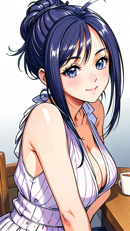 Sexy kocho , in white see trough shirt 