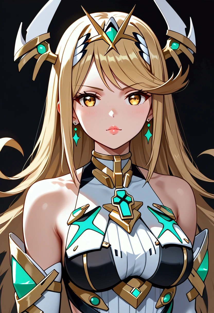 socre_9, score_8, source_anime,(masterpiece), best quality, expressive eyes, perfect face, alternate outfit, alternative custome, 1girl, solo mythra \(xenoblade\), 1girl, yellow eyes, swept bangs, long hair, very long hair, blonde hair, headpiece, tiara, earrings, gem, (((alternate outfit))), ARROW's Succubus