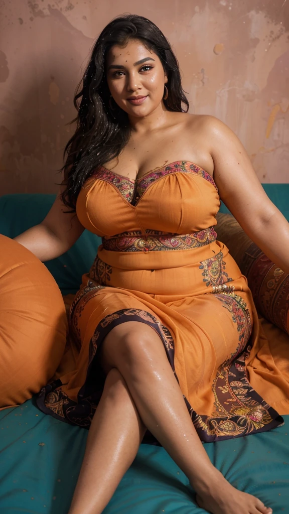 South Indian plus sized women, (cum Splash on her breasts and nipples, cum Splash on her gace, Splash of cum on her face, cum Splash on her blouse, cum Splash on her eys),