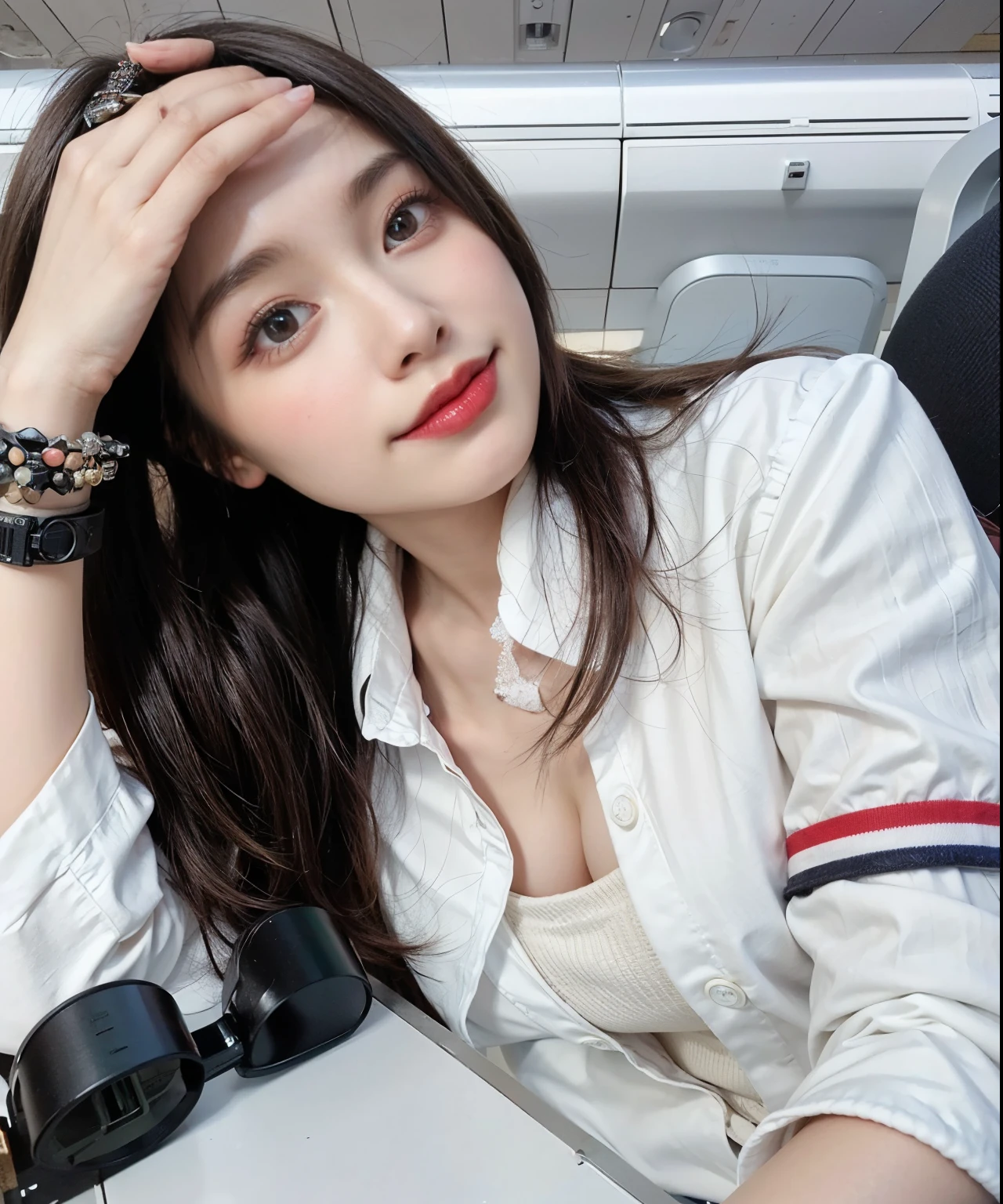 Sharp focus :1.2, A pretty girl 24 years old with perfect figure :1.4, Slender abs :1.3, Raw photography、超A high resolution, full body, Ultra High Definition, Detailed Photo, Smiling, Sexy, Facing Camera, Close-up , (1girl), Beautiful Face, (Realistic Face),Beautiful Hairstyle, Realistic eyes, beautiful detail eyes, (realistic skin), beautiful skin, (sweater), absurd, attractive, ultra high resolution, ultra realistic, high definition, golden ratio,Good hands、10、high-reaster-piece、highest quality、head:1.3、((Hasselblad photo))、Fine Skin、crisp focus、(Light like a movie)、gentle lighting、Dynamic Ungle、[:(detailed face:1.2):0.2]、
Negative Pro,  Highly detailed face and skin texture, Detailed eyes, Double eyelid,masterpiece,super fine eyes,super fine hand, face zoom, perfect makeup,(Huge breasts that look like they might burst:1.1),(Canon RF85mm f/1.2), (8K, RAW photos, best quality), (Practical, photograph Practical), (Extremely detailed, Best image quality, Super detailed, high resolution, Description of Extremely detailed, Super fine, Extremely exquisite and beautiful work), Beautiful and delicate girl, ((Perfect body)), Very detailed eyes and face, White skin, Noble beauty, ((Delicate skin texture, pores)), Perfect anatomical structure, Delicate and beautiful body, Delicate face, Slim abs, Slim waist), Big buttocks, ((Huge Breasts, Breast enlargement)), lingerie 