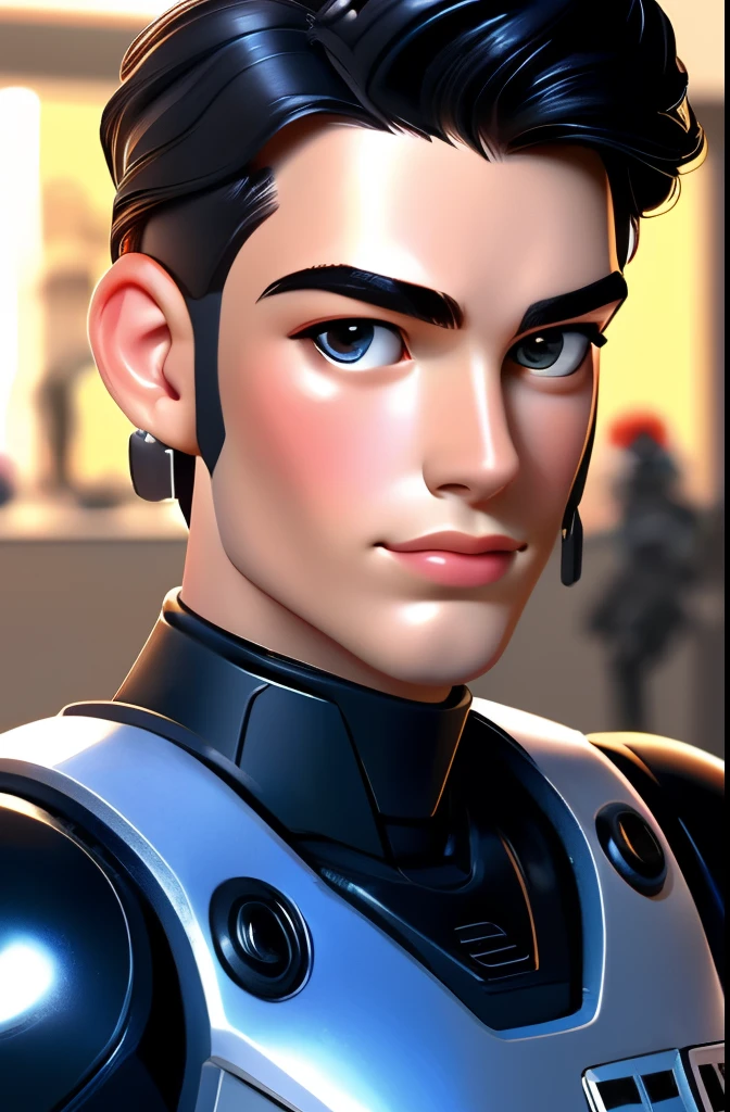 (極めてdetailedな CG), ( best quality), (極めてdetailedな CG), ( best quality), (detailed), Femboy ,Robocop , Pretty face, beauties, Lean and muscular