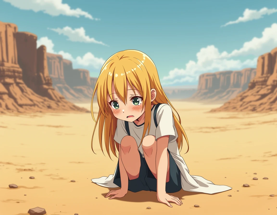 Masterpiece,NSFW,Girl, blonde,dwarf , small breasts,nude, on all fours, doggy style, sex, outdoors, grassland,