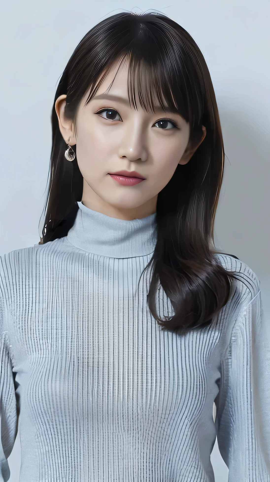 (masterpiece, realistic, ultra high res, high quality:1.2),
1girl, (young),(no make-up), black hair,
portrait, old photo, 80s style , dynamic pose, studio,
((akinanakamori))