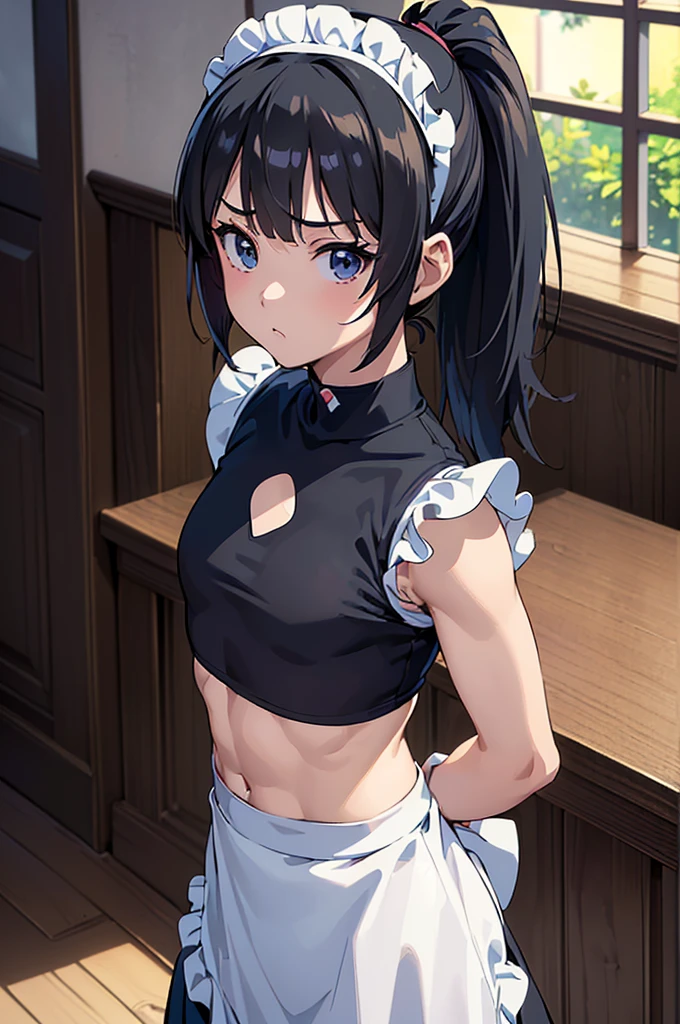 Ushiwakamaru ,(absurderes, 8K, 4K, masutepiece, hyper extreme detailed:1.2), Best Quality, Perfect Anatomy,Perfect face,High humidity,(独奏:1.2),(chubby:1.1), shortness of breath, High humidity, Steamy, Exposed shoulders, Nude, nsfw, A kind smile, maternal, relief, peace of mind, On the road, Outdoor, (blush:1.1), A kind smile, relief, (Small breasts:1.3), (kitchen:1.5), (Naked Apron:1.5), (Sweaty:1.5), (oiled skin:1.3), Black Hair, blue eyes,