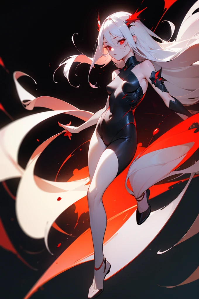 a smile silber hair Long full body suits seductiv succubus