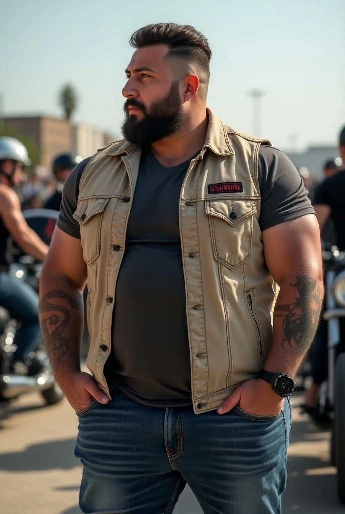 Glasses, beard, Brown eyes, Fat, 1 boy, Fashion Model, ((Twin tails)), (long hair), (Cowboy Shot),
