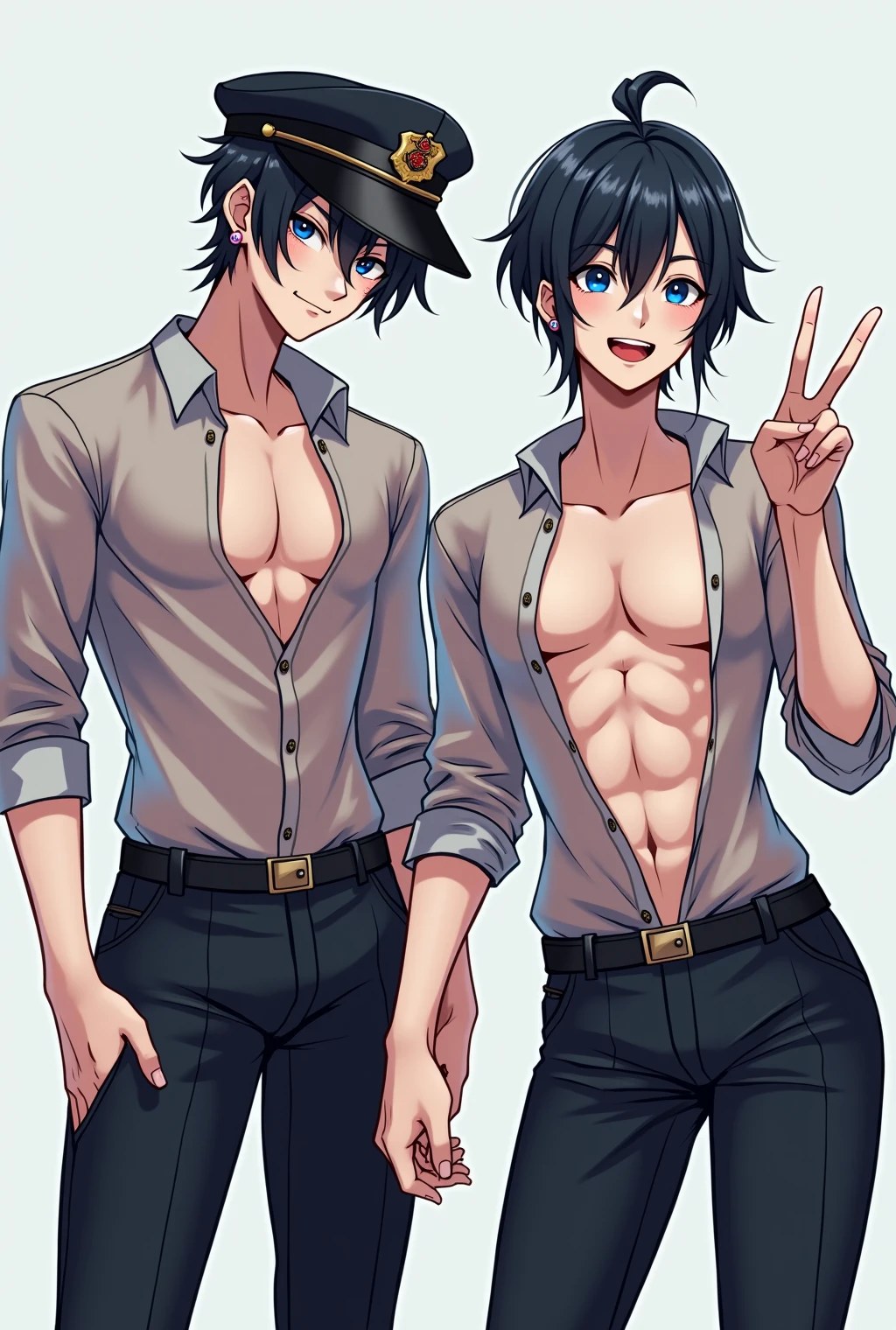 Ishimi, 1boy, 13 year old boy, barechested male, muscular boy, abs, biceps, muscular boy, pectorals, muscular pectorals, looking at viewer, jeans pants