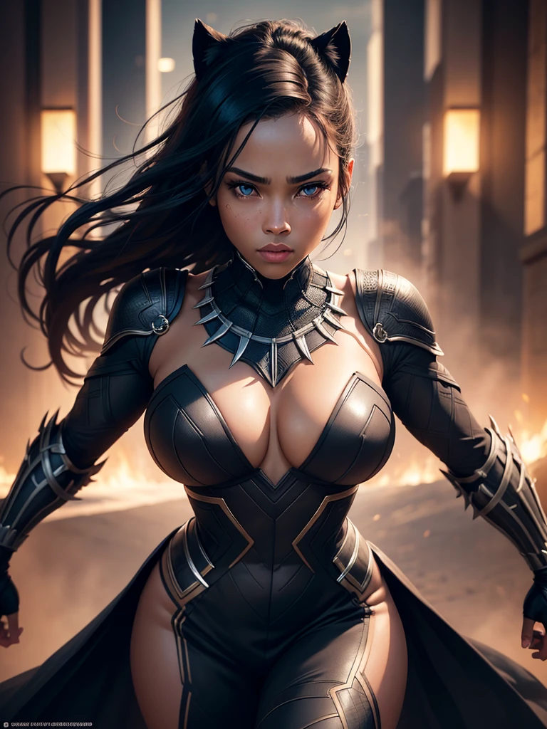 work of art, best qualityer, 1 girl, Youngh, (16 yrs old), leaning forward,vampyre, leather pants, sagging breasts,(Breasts Out:0.98) areolas, cute, Breasts huge, black hair long, yellow eyes, Tuuli, sensuous, (ashen skin), pale skin, colored fur, solo gold, intricate, (sharp contrast), moonligh, moonlighlight, natta, (epic), artistic