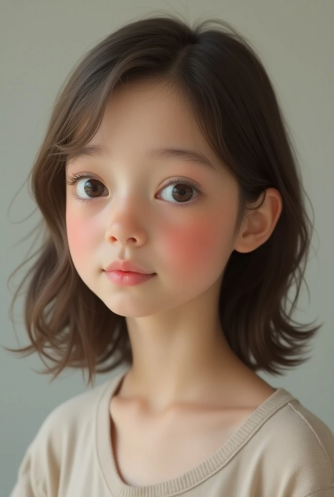 2 year old girl, The face is delicate, short detailed hair, ssmile, Bust photo. the detail, k hd