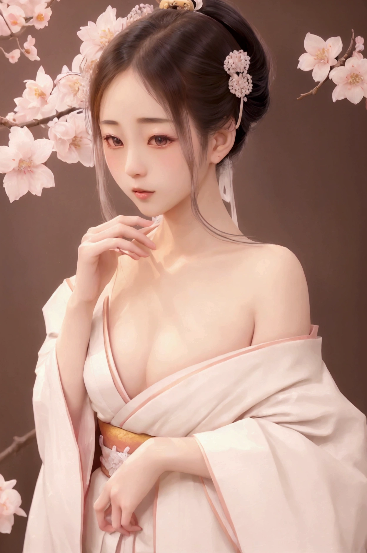 masterpiece, ((Highest quality, Detailed and realistic 3D))、Many cherry blossoms、Beautiful night view、(Two cute、A good friend、Stand up and dance、kawaii:1.4、、smile:1.3、smile、Mr.々r style、pubic hair)、(((Full nudity、Exposingreasts、Pussy)))、(BeaNature、rRealistic and detailed skin texture、Light colored yukata:1.2、See-through)