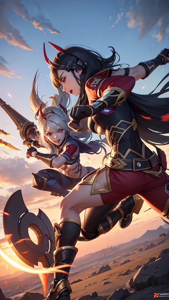 Wide Image, valkyrie, They are fighting fiercely.