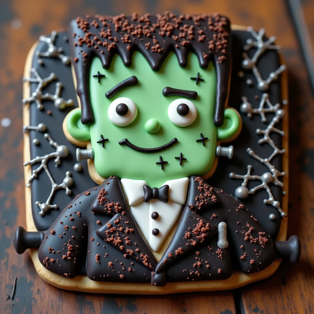 (masterpiece, best quality:1.2), icing cookie, Halloween, Frankenstein, icon