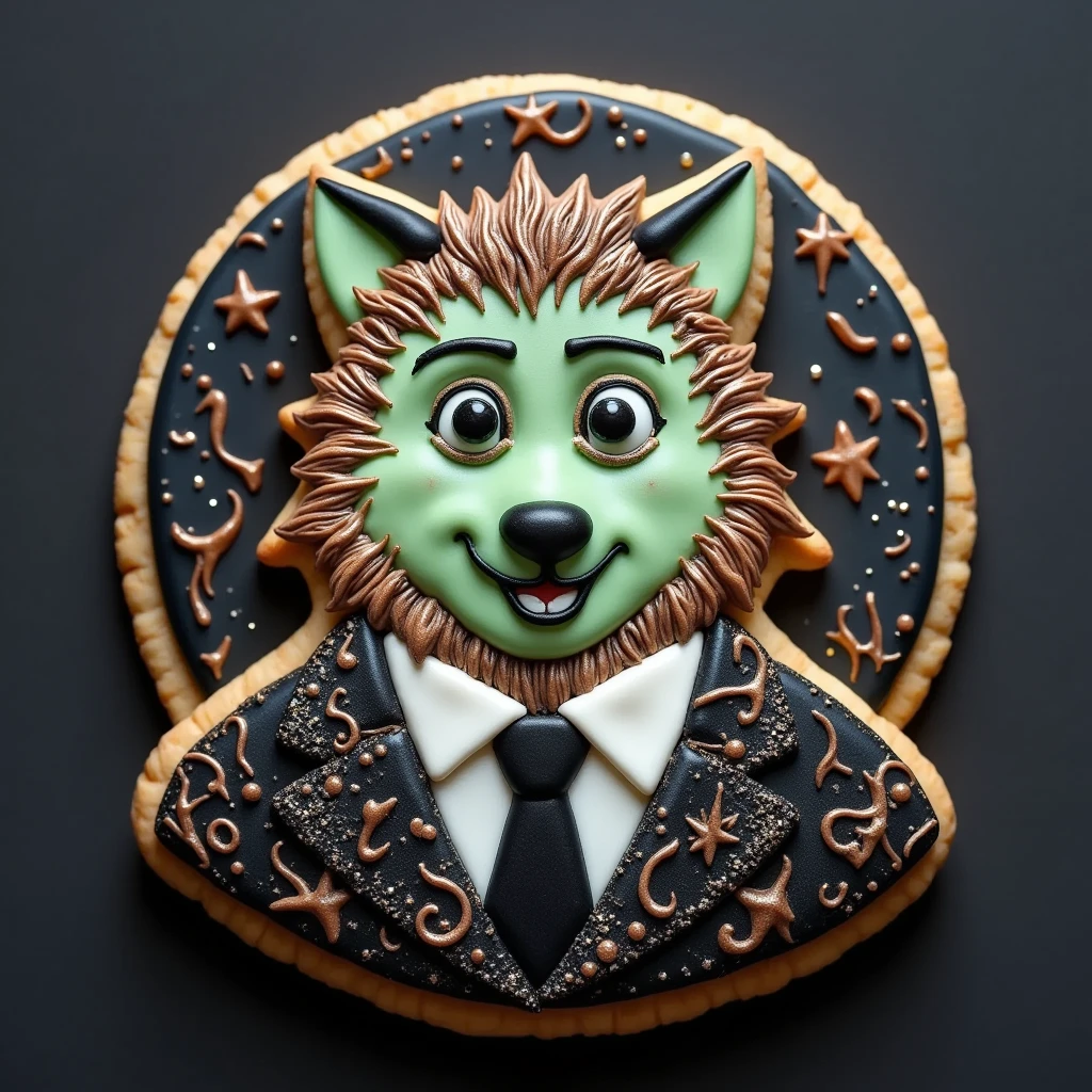 (masterpiece, best quality:1.2), icing cookie, Halloween, werewolf, icon