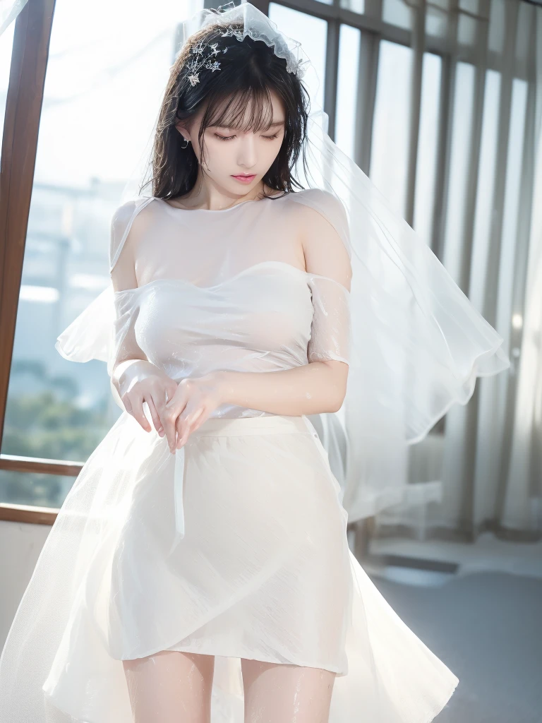 (Night Sky),(Moonlit Night),(Starry Sky),Beautiful woman,Perfect nude,((Wear a thin fabric skirt on a naked body)),Soft body line ,Big Breasts,Big Ass,Beautiful round ass,((Beautiful round assを披露しましょう)),(( Beautiful nude body lying on the waterside )),(( wet hair))((Wet skin texture:1.5)),((Wet skin texture:1.5)),(( pure white transparent thin fabric skirt )),(( wet pure white transparent thin fabric veil )),((The texture of a pure white transparent skirt :1.5)),(( dress made of thin enough fabric to show through the skin)),(( see-through )),((Naked upper body)),(( off-shoulder flatline )),((Underboob)),(( Underbust )),(( flip a dress with a pure white sheer fabric )),((Flip the skirt to show your butt ))