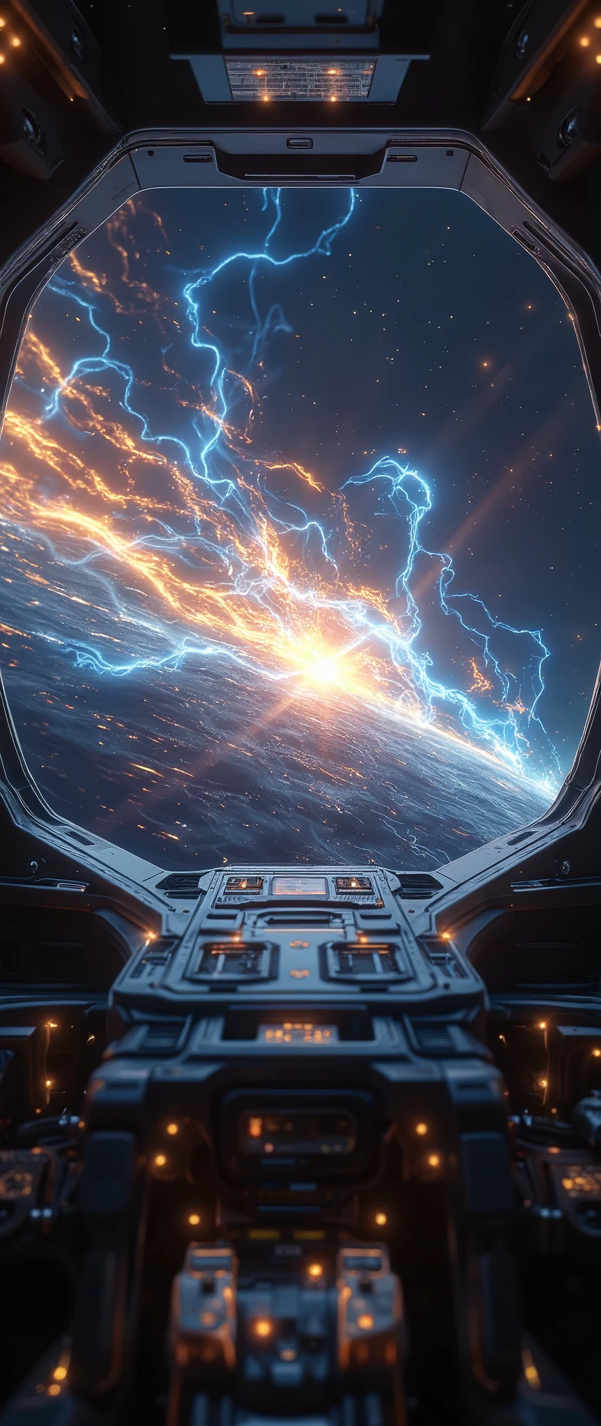 (masterpiece:1.2,Outstanding quality,Milonish,Cinematic Experience),8k,wallpaper,  universe船のコックピットからのワープビュー ,(  Warp view from spaceship cockpit representing super speed with beautiful lines of light  :2.0),(Wormhole), universe , Spectacular landscape painting ,(universe船のコックピットの写真  :2.0),dynamic